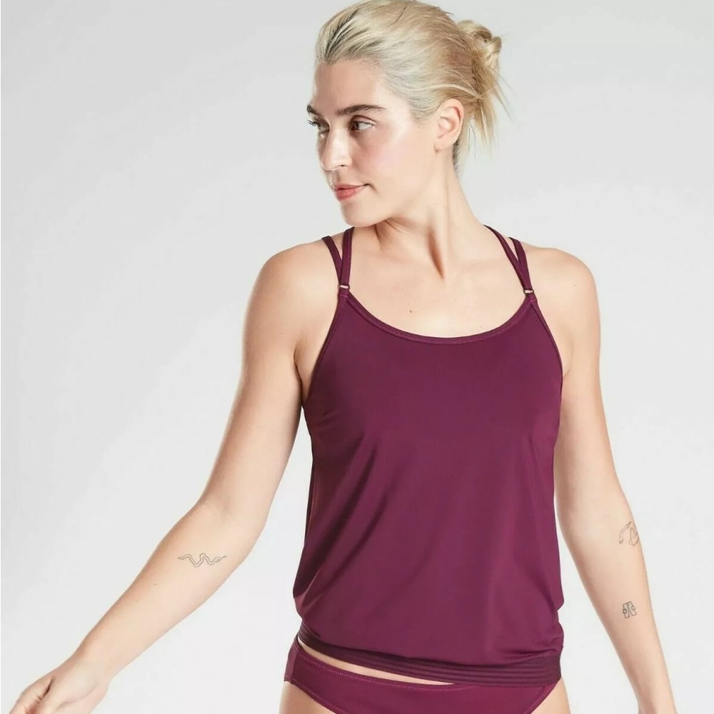ATHLETA Cross Back Blousy Tankini 34 B/C